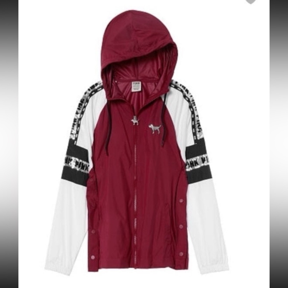 NWT VS PINK MERLOT NIGHT BLING ANORAK